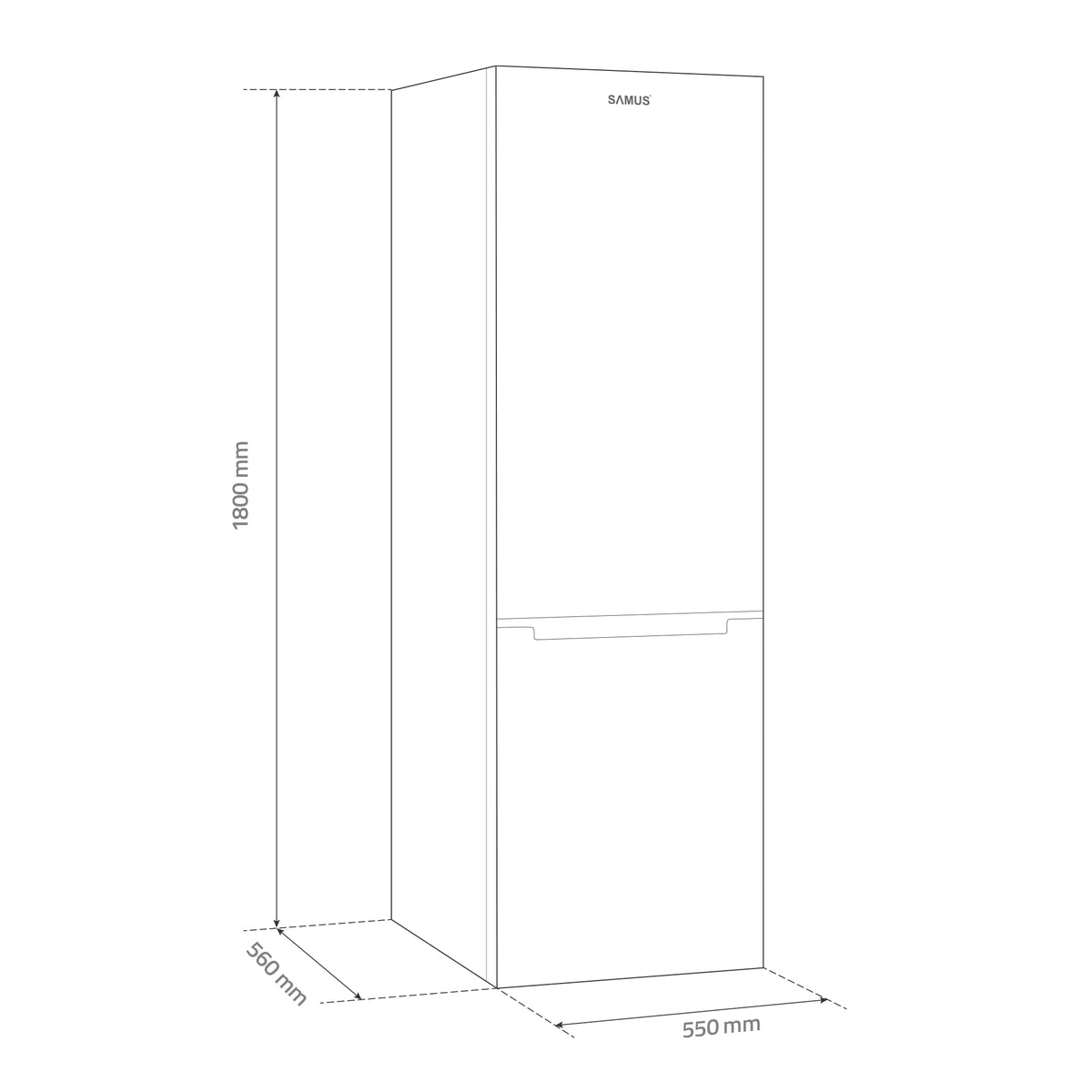 Combină Frigorifică Samus SCX344E | 262L, Clasic, 57.5x60.5x180cm, 57.5x59.5x180cm
