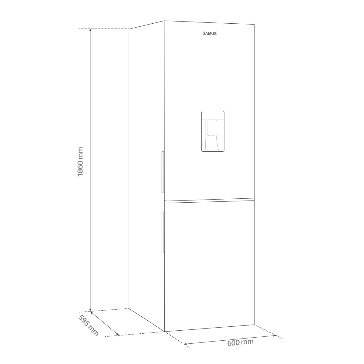 Combina Frigorifica Samus SCX396ED | 313L, Clasa E, H 186cm, Inox
