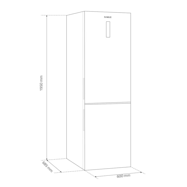 Samus Combina frigorifica Combină Frigorifică Samus SCX486NFE | 347L, Clasa E, No Frost, Argintiu