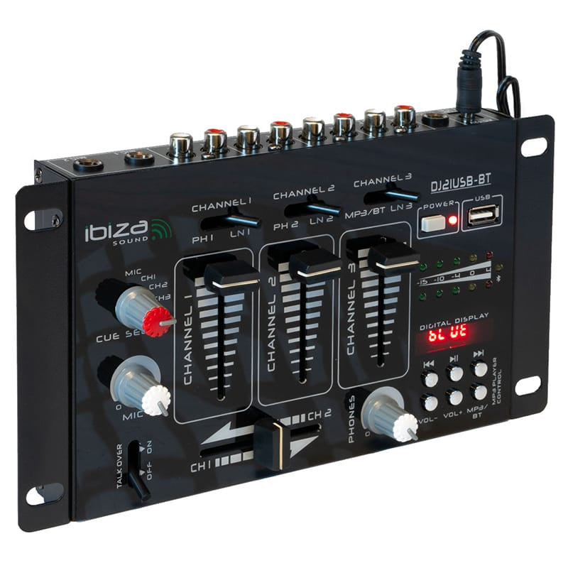 Ibiza Sound Mixer Mixer Ibiza Sound DJ21USB-BT | 7 Canale, USB/MP3, Bluetooth, Phono/Line