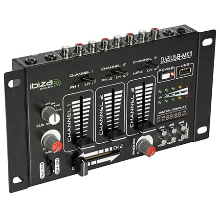 Ibiza Sound Mixer Mixer Audio Ibiza Sound DJ21USB-MKII | 7 Canale, USB/MP3, Phono/Line, VU-metru LED