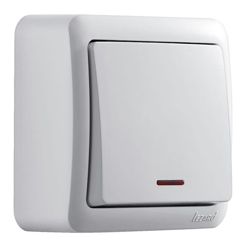Lezard Intrerupator Intrerupator Simplu LED Lezard E-L111PT | Iluminare LED, Alb
