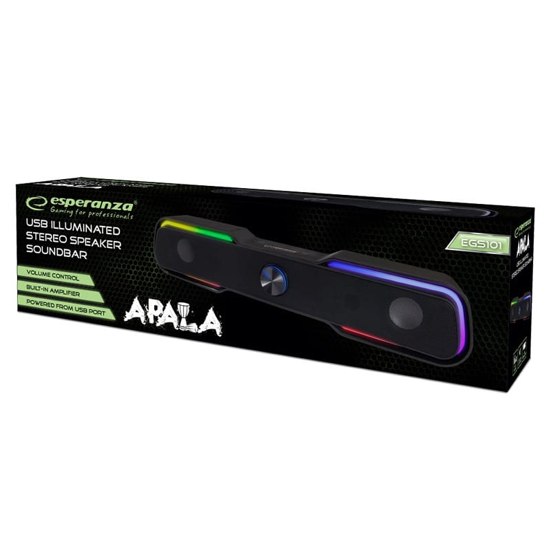 Esperanza BOXE / SOUNDBAR 2.0 USB LED RAINBOW APALA ESPERANZA