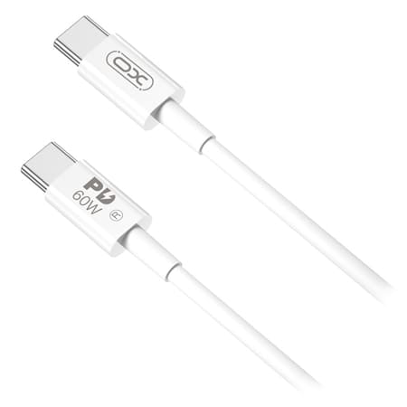 Xo Cablu USB-C Cablu XO GSM111849 | USB-C la USB-C, 60W, 2m, Alb
