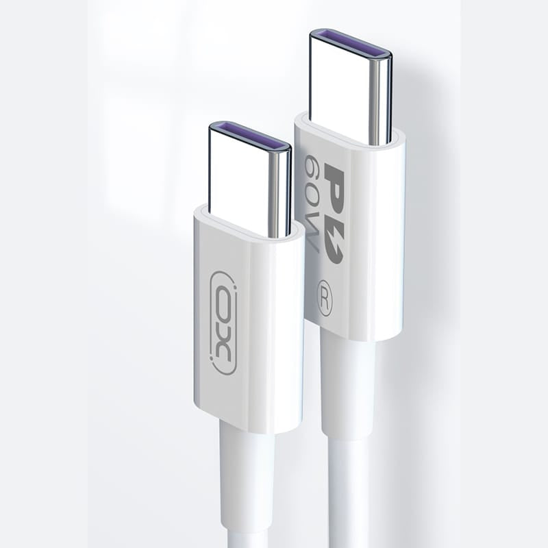 Xo Cablu USB-C Cablu XO GSM111849 | USB-C la USB-C, 60W, 2m, Alb