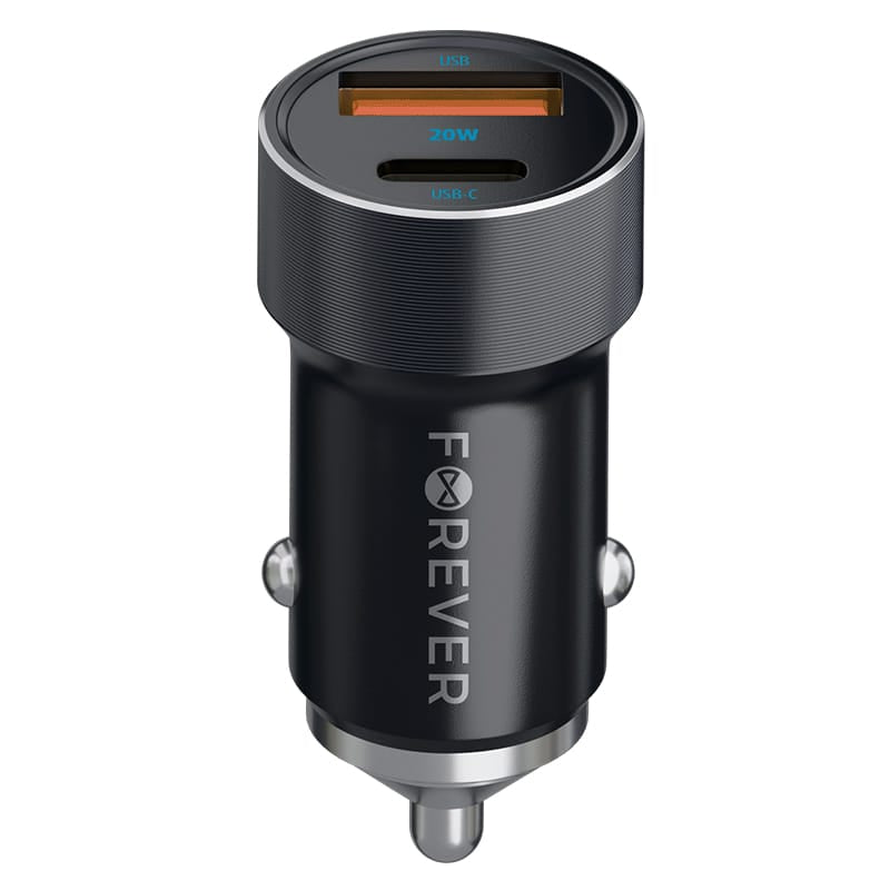 Forever Incarcator auto Incarcator Auto Forever GSM172992 | USB-C 20W, USB, PD, Cablu 60W