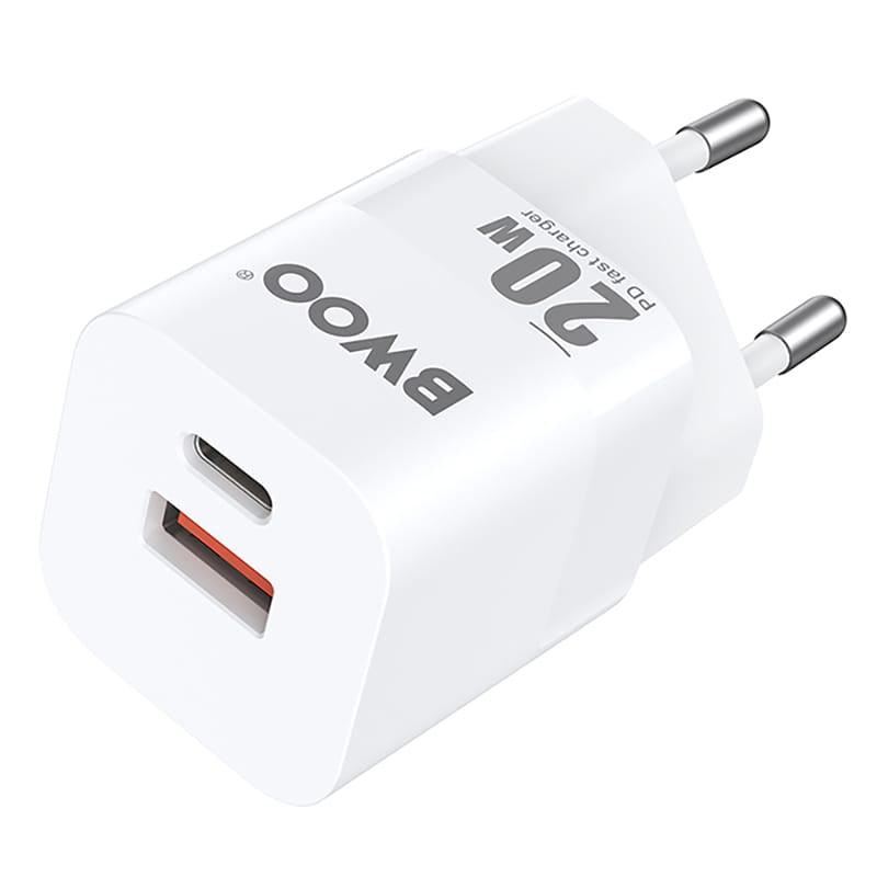Bwoo Incarcator Incarcator Retea Bwoo GSM183268 | 20W, USB-C, USB-A