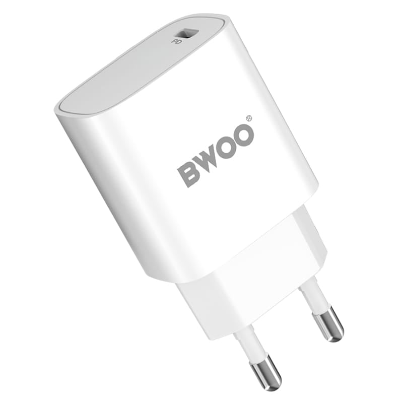 Bwoo Incarcator Incarcator Retea Bwoo GSM183275 | 20W, USB-C, Cablu Lightning Inclus