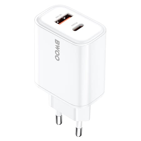 Bwoo Incarcator Incarcator Retea Bwoo GSM191509 | 1x USB, 1x USB-C, Fast Charging PD 36W, Alb
