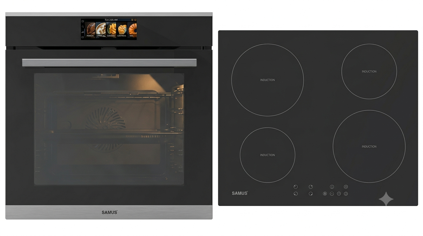 Pachet Built-in Samus PACHET SAMUS-ONL54 | Cuptor SC634GDT15H, 74L, Clasa A+, autocuratare catalitica + Plita incorpora