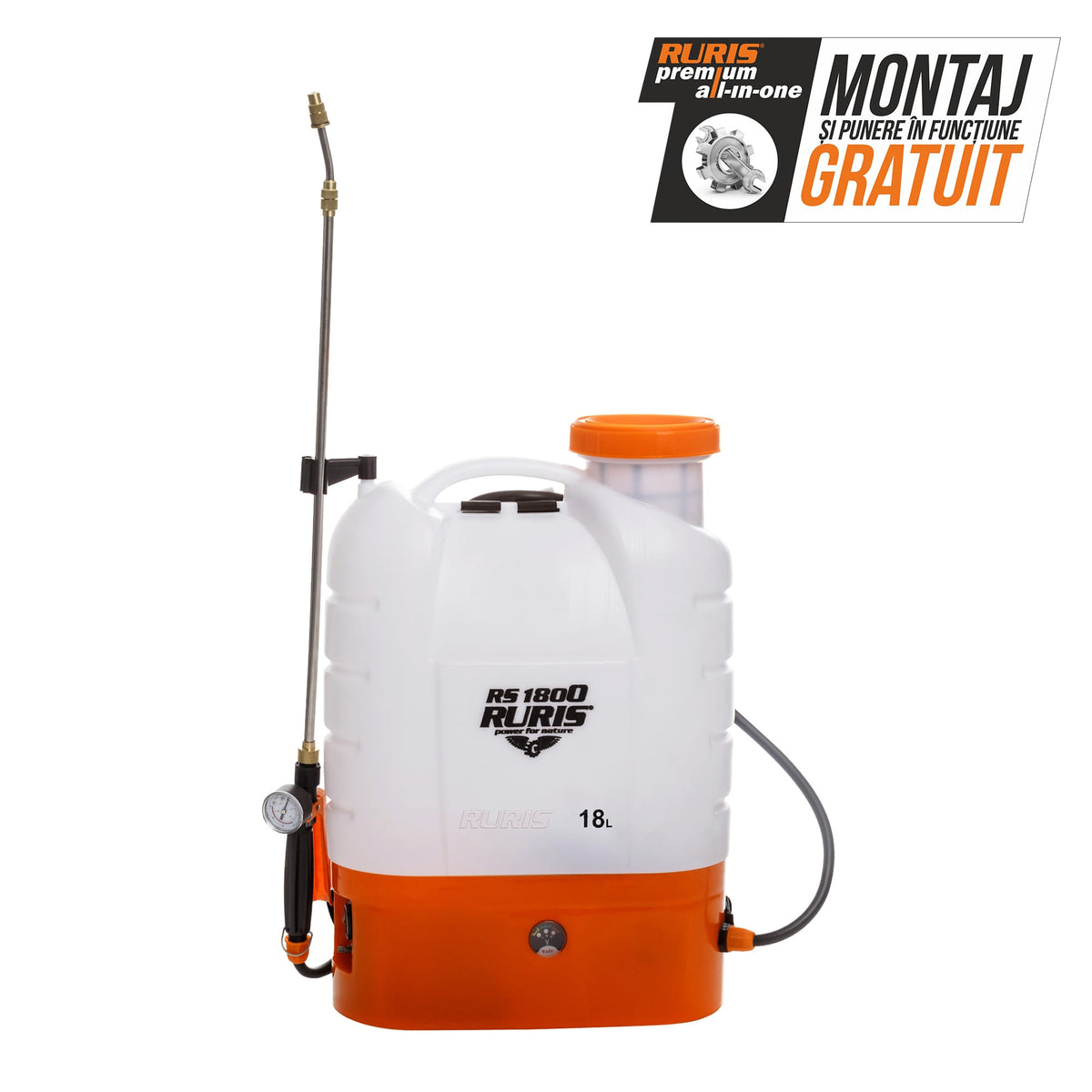 Ruris Pulverizator Pulverizator electric RURIS RS 1800 | Tip acționare Motor electric, Presiune Motor 3.1l/min-80PSI (5,5 bar)
