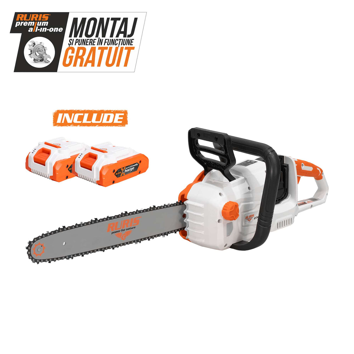 Ruris Electroferastrau Electroferastrau pe acumulator RURIS 2744E (contine 2 acumulatori 2400e x-charge) | Electric, fără perii
