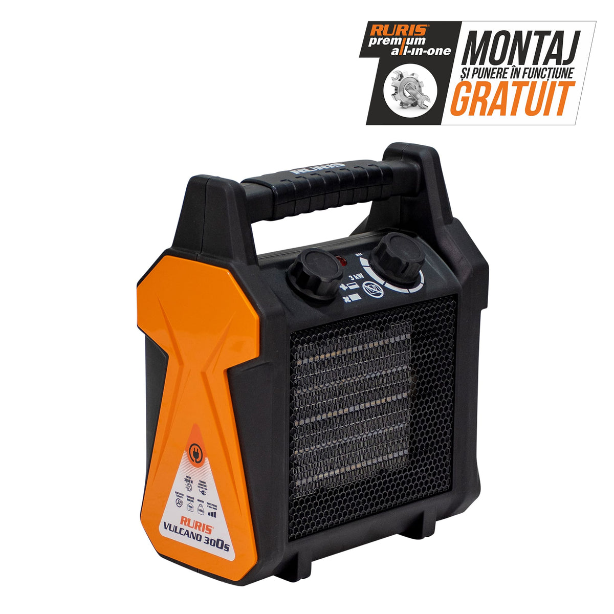 Ruris Aeroterma electrica Aeroterma electrica RURIS Vulcano 300S | 3000 W, Debit de aer 322mc/ora, 220-240V~50Hz