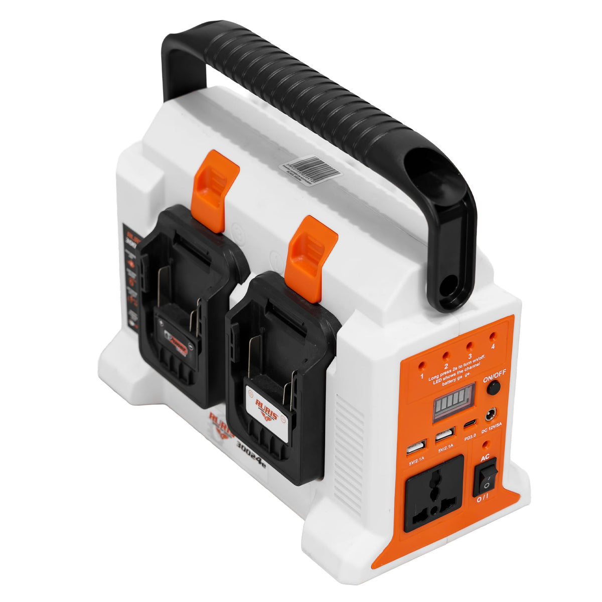 Ruris Invertor portabil Invertor portabil pe acumulator RURIS 30024E (contine 4 acumulatori 2400e x-charge) | 300 W, Port Acumulatori 4
