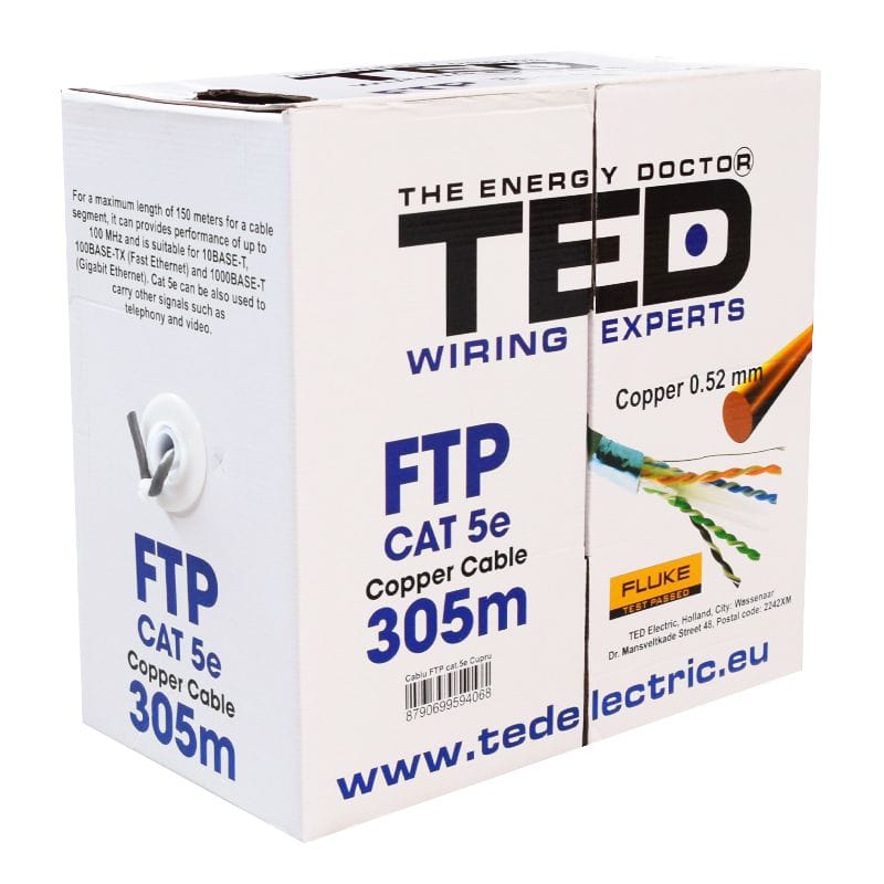 Ted Electric Cablu FTP Cablu FTP Ted Electric KAB-TED8 | Cat 5E, Cupru 0.52mm, 305m