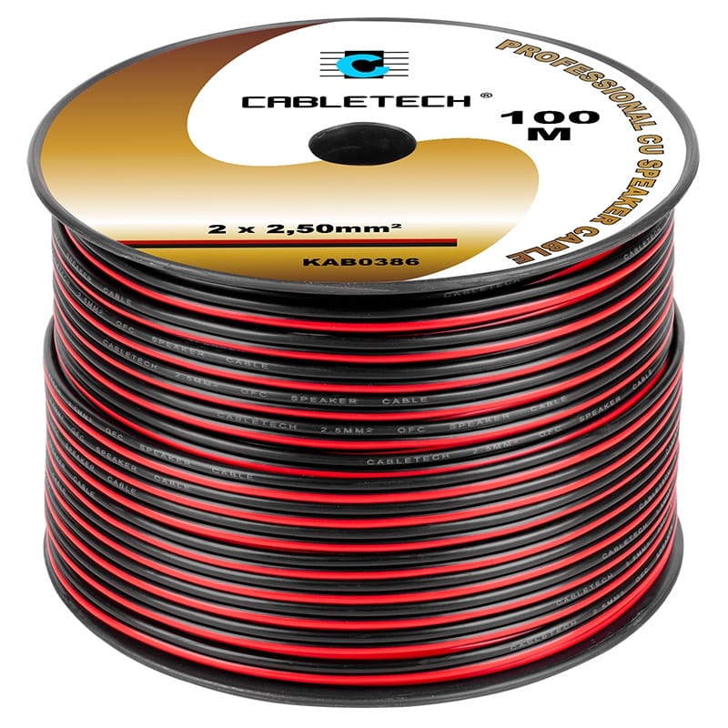 Cabletech Cablu Cablu Difuzor Cabletech KAB0386 | 2x2.50mm, Cupru, Rosu/Negru, 100m