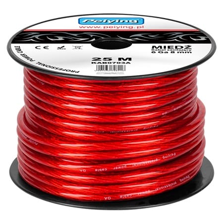 Peiying Cablu curent Cablu Putere Peiying KAB0703A | 6GA, 13.29mm², 25m, Rosu