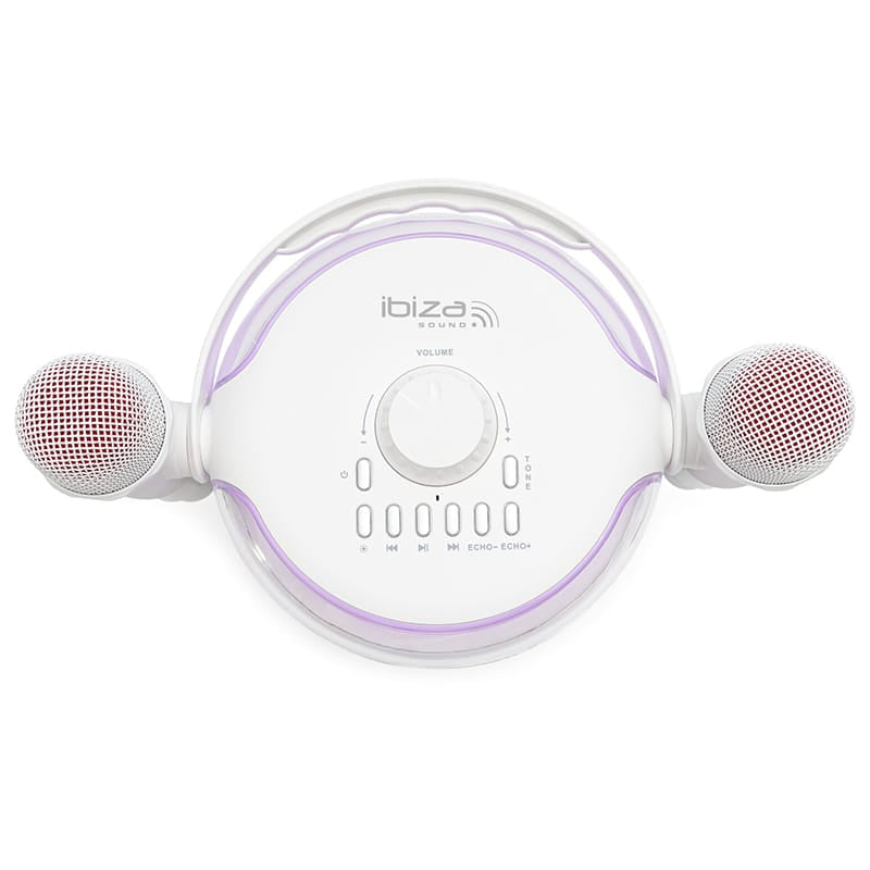 Ibiza Sound Boxa Bluetooth Boxa Karaoke Ibiza Sound KARAHOME-WH | 120W, Bluetooth, 2 Microfoane Wireless, Alb