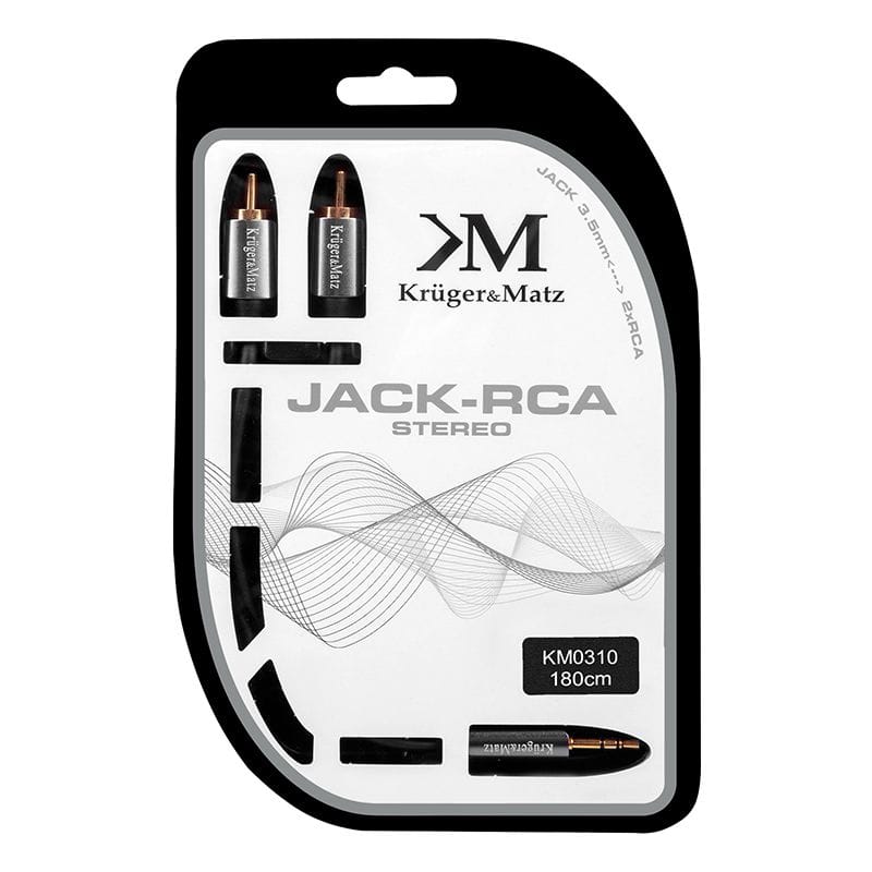 Kruger Matz Cablu RCA Cablu RCA Kruger Matz KM0310 | 3.5mm Jack la 2xRCA, 1.8m