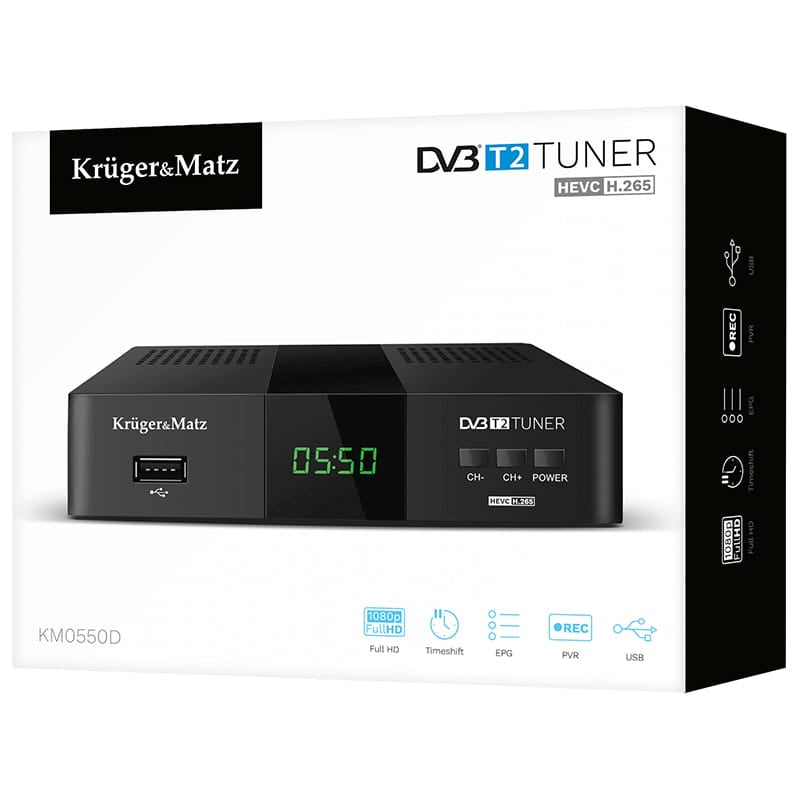 Kruger Matz Tuner Tuner DVB-T2 Kruger Matz KM0550D | H.265 HEVC, Digital