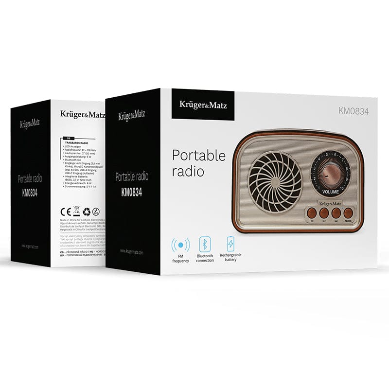 Kruger Matz Radio portabil Radio portabil Kruger Matz KM0834 | Alb, Portabil