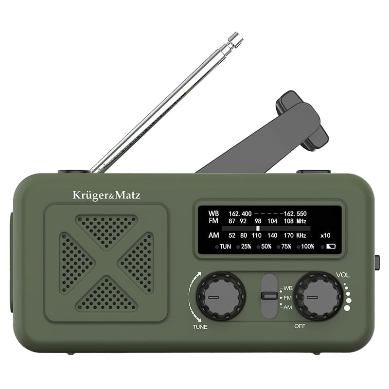 Kruger Matz Radio portabil Radio Portabil Kruger Matz KM0835 | Solar, 2000mAh, Multifunctional