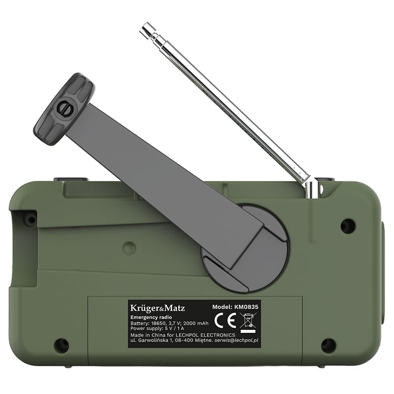 Kruger Matz Radio portabil Radio Portabil Kruger Matz KM0835 | Solar, 2000mAh, Multifunctional