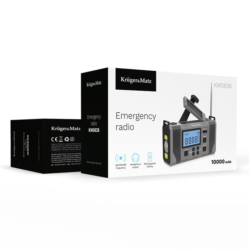 Kruger Matz Radio portabil Radio Portabil Kruger&Matz KM0838 | Solar, 10000mAh, Multifunctional