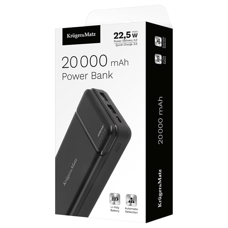 Kruger Matz Power bank Power Bank Kruger&Matz KM0906.1 | 20000mAh, QC 3.0, PD 3.0, Li-Pol