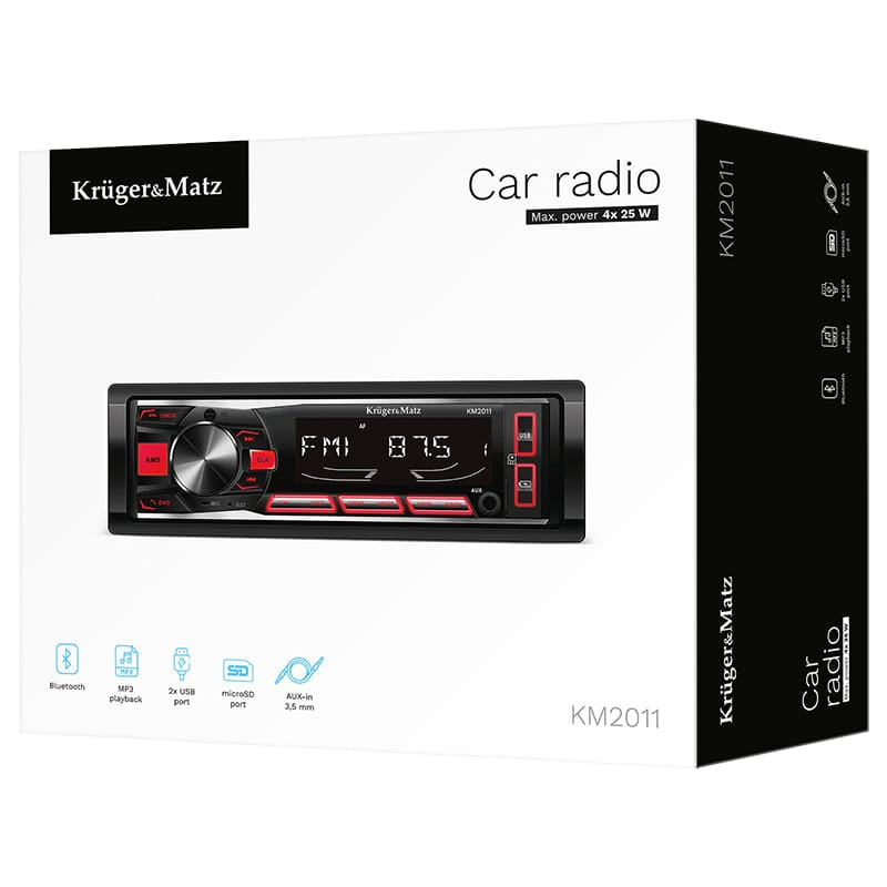 Kruger Matz Player auto Player Auto Kruger&Matz KM2011 | 1 DIN, 4x25W, Bluetooth, USB