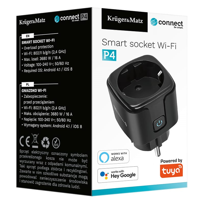 Kruger Matz Priza Priza Smart Kruger Matz KM2202-B | WiFi, Tuya Connect P4