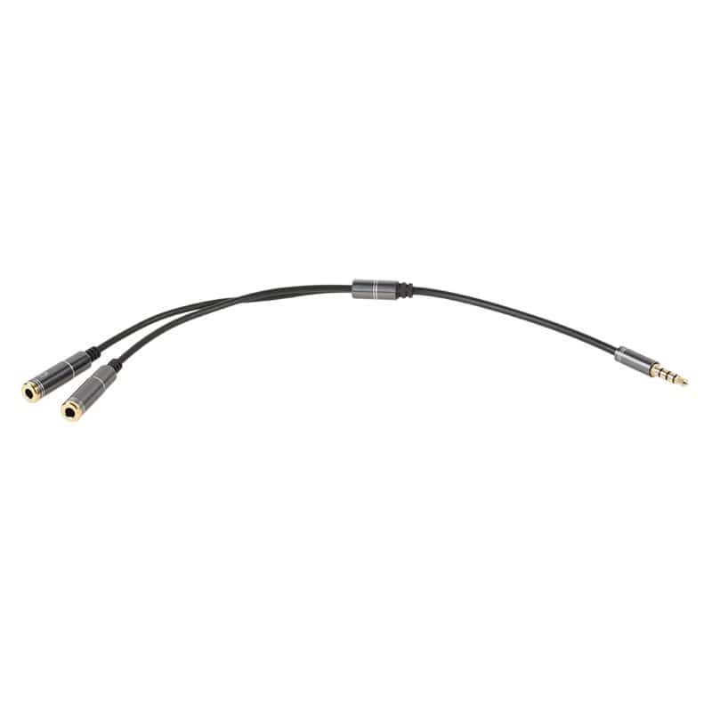 Lechpol Cablu Cablu Adaptor Audio Lechpol KOM0907 | 3.5mm 4 Pini la 2x 3.5mm Stereo, 20cm