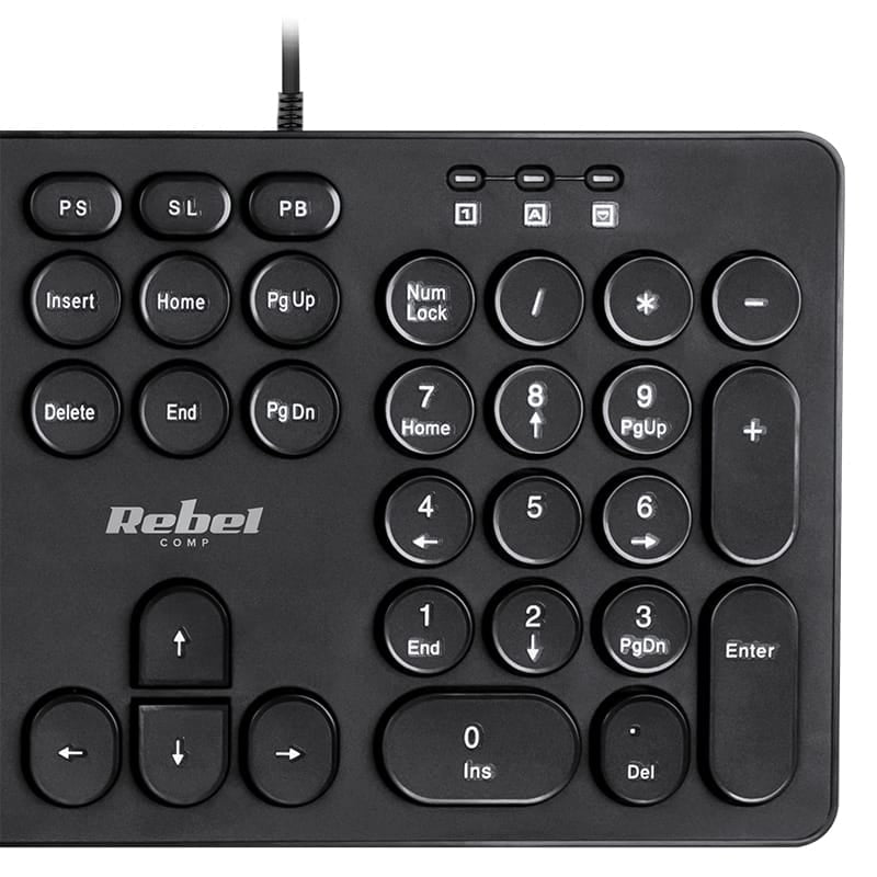 Rebel Tastatura Tastatura Rebel WDK100 KOM1029 | Cu Fir, USB, Layout Standard