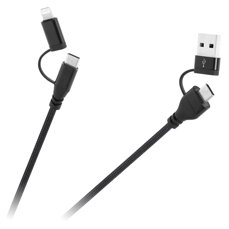 Cabletech CABLU USB A/C - USB C/LIGHTNING (2+2) 1M