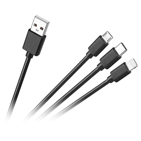 Cabletech CABLU USB 3 IN 1 MICRO / C / LIGHTNING 1.2M C