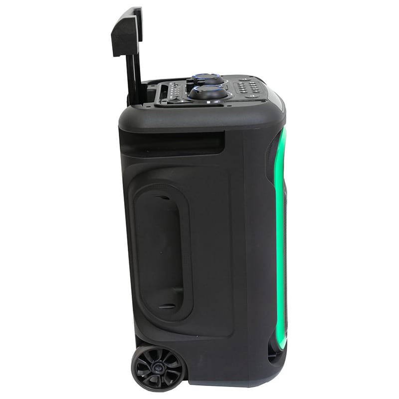 Ibiza Sound Boxă portabilă PA Ibiza Sound 12”/30 cm cu LED, Bluetooth TWS, USB/microSD/AUX, roți și cărucior, microfon inclus