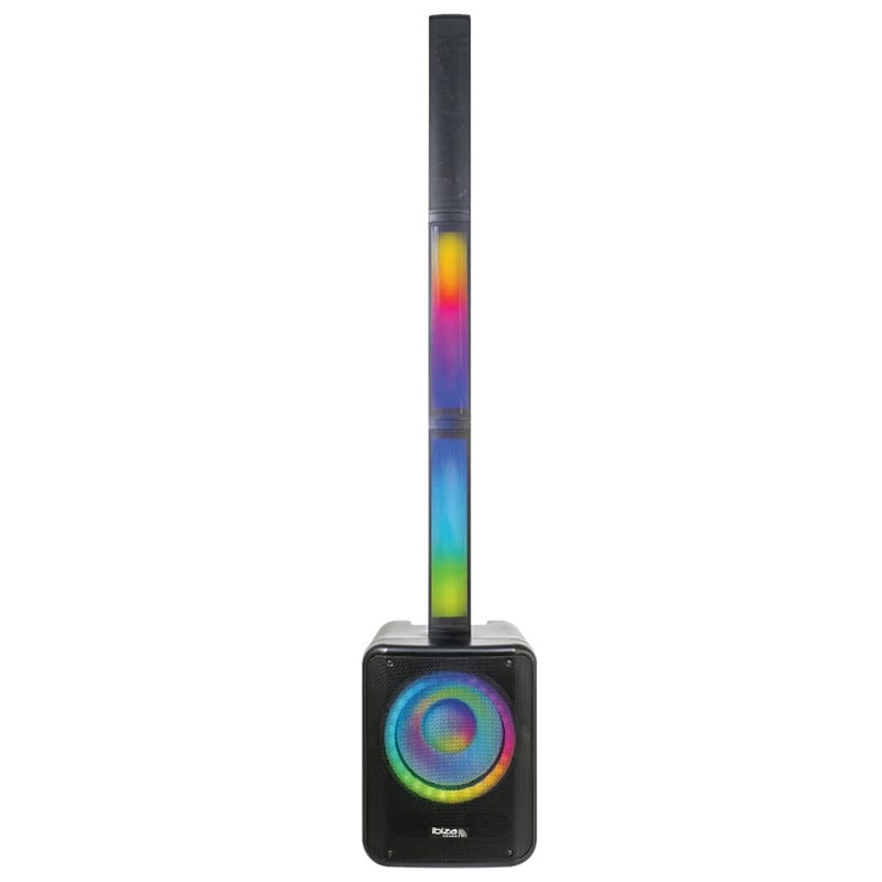 Ibiza Sound Sistem boxă activă tip coloană Ibiza Sound 350W RMS, subwoofer 12”, Bluetooth/USB/SD, iluminare LED, TWS