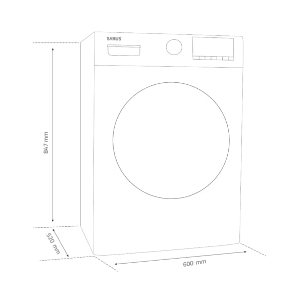Samus Masina de spalat rufe Mașină de Spălat Rufe Inverter Samus | 8kg, 1400 RPM, Clasa A, 16 programe