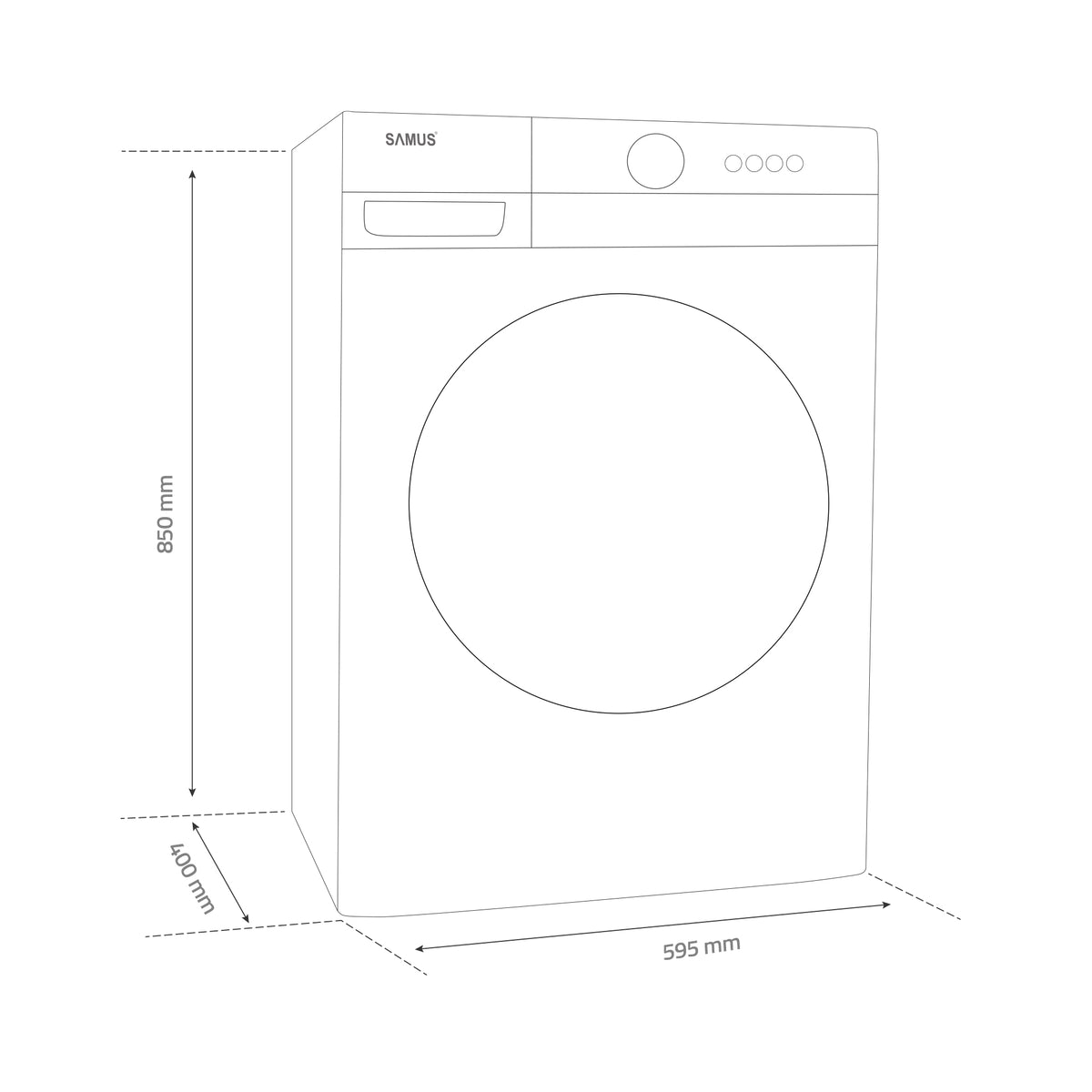 Masina Spalat Rufe Samus WSL-6101 | 6kg, 1000 RPM, 59.5x40x85cm