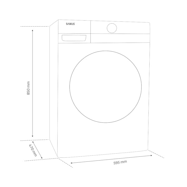 Samus Masina de spalat rufe Masina Spalat Rufe Samus WSNDI-7141 | Clasa A, 7kg, 1400 RPM, Inverter