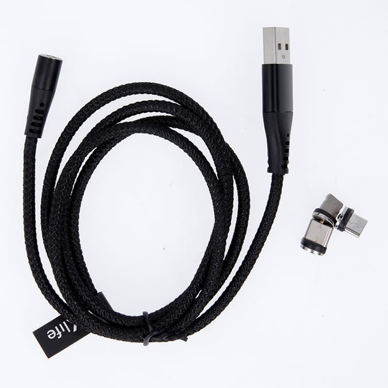 Maxlife Cablu USB Cablu Magnetic Maxlife OEM001960 | 3in1 USB-C/Lightning/Micro USB, 1m, 3A, Negru