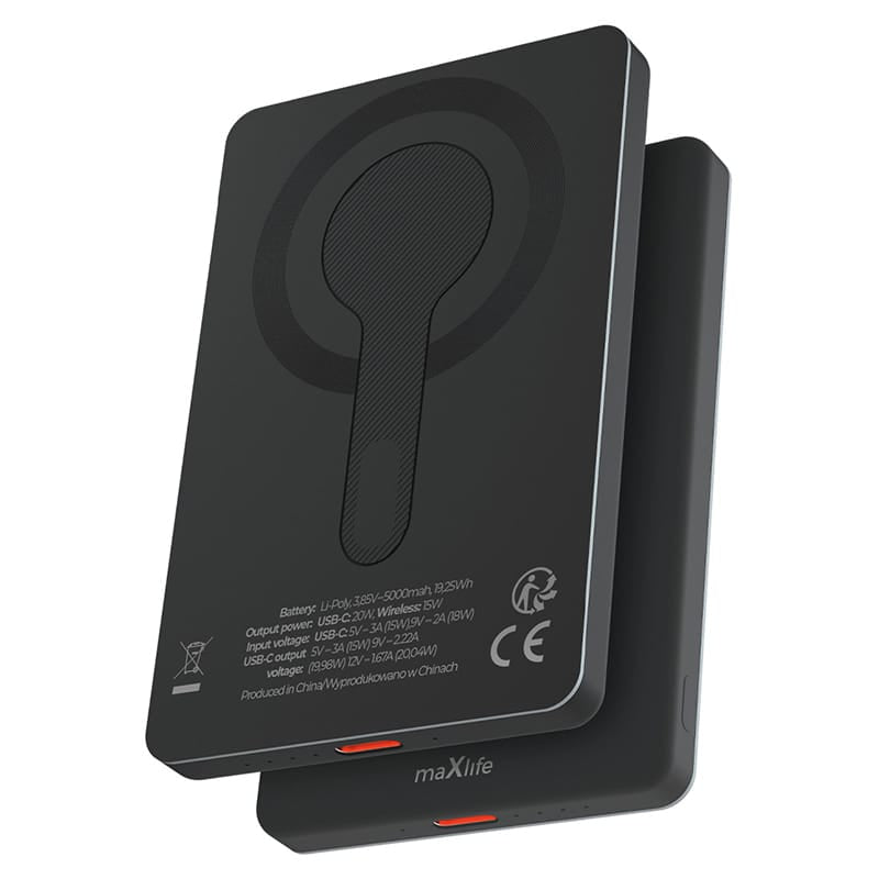 Maxlife POWER BANK WIRELESS CU PRINDERE MAGNETICA 20W PD 5000MAH