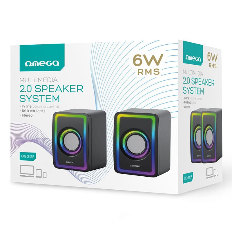 Omega DIFUZOARE STEREO 2.0 6W RMS RGB USB 3.5MM