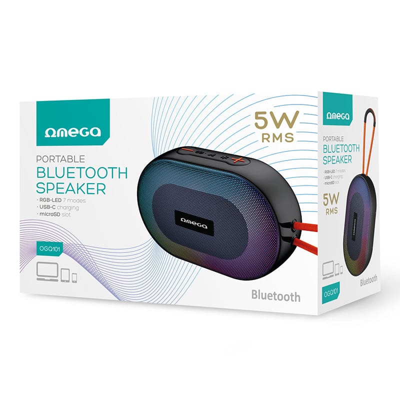 Omega BOXA BLUETOOTH 5.1 RGB 5W RMS