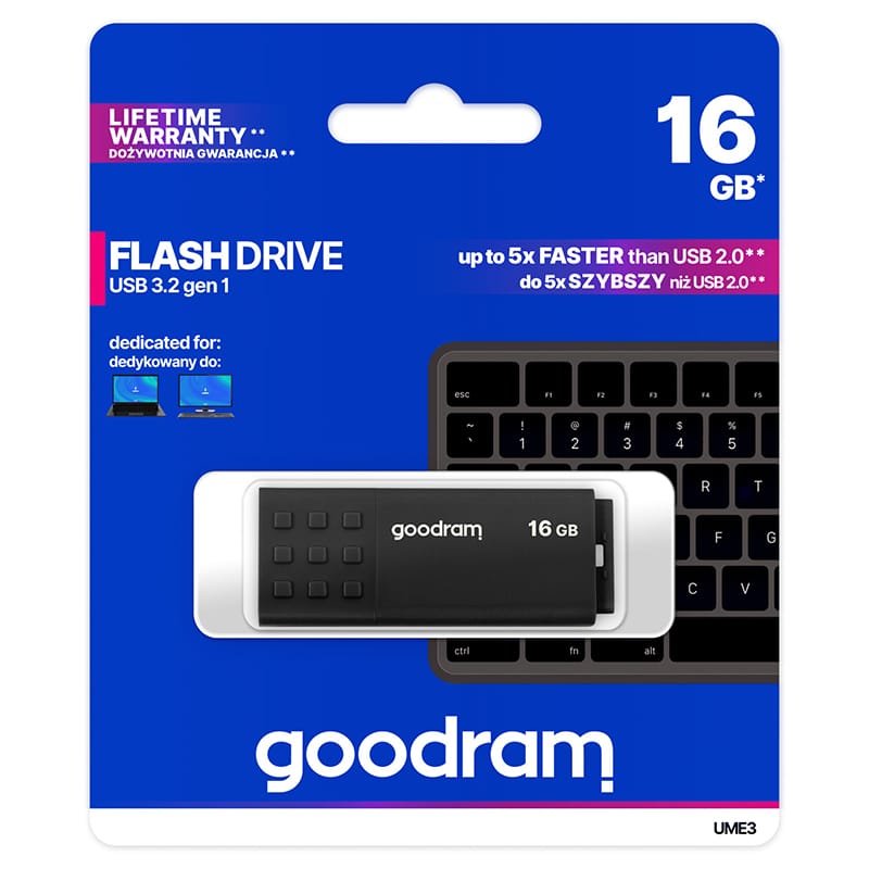Goodram FLASH DRIVE 16GB USB 2.0 UME3 GOODRAM