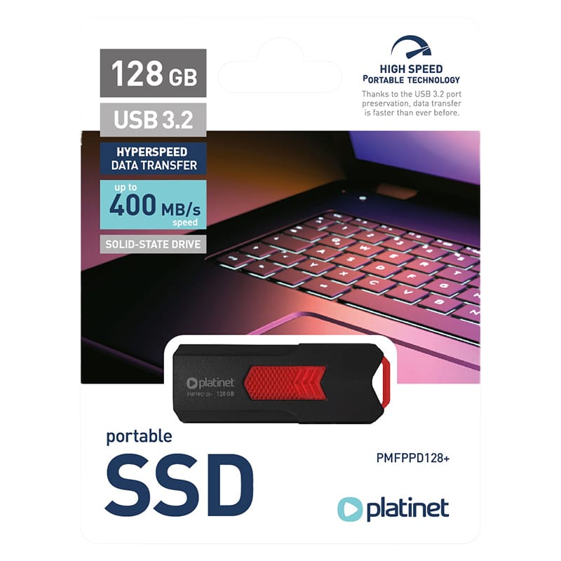 Platinet SSD DRIVE PORTABIL USB 3.2 MAX 400MB/S 128GB