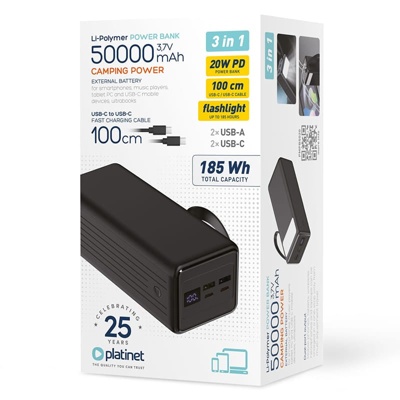 Platinet POWER BANK 50000MAH 20W PD PLATINET