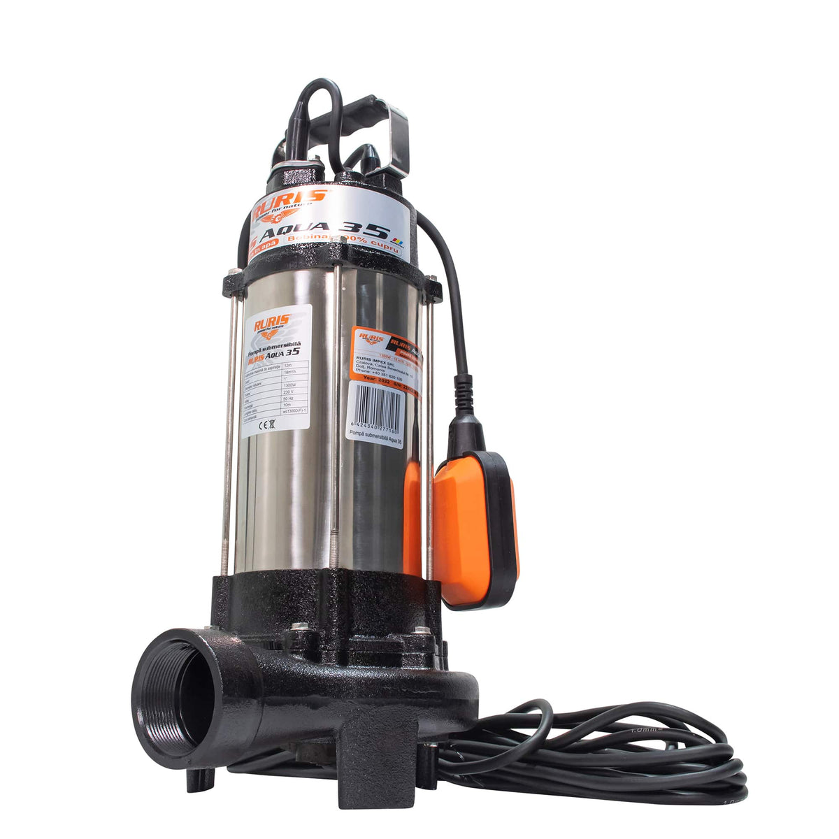 Ruris Pompa submersibila Pompa submersibila RURIS Aqua 35 | 1300W, Debit 18m³/h, Înălțime maximă refulare 12m