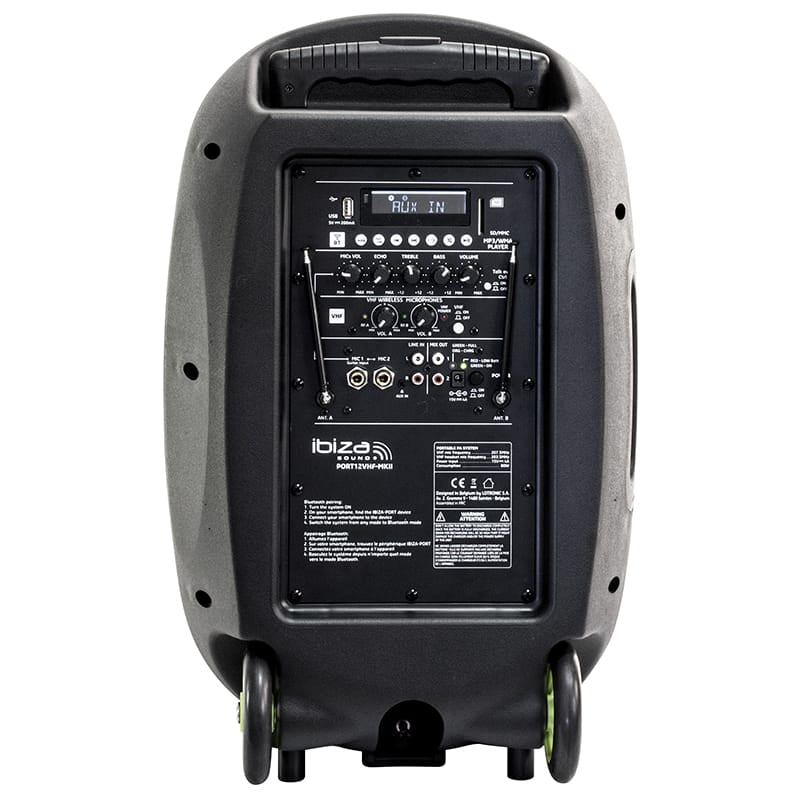 Ibiza Sound Boxa Bluetooth Boxa Portabilă Ibiza Sound PORT12VHFMKII | 12", 350W RMS, Bluetooth, USB, 2 Microfoane Wireless