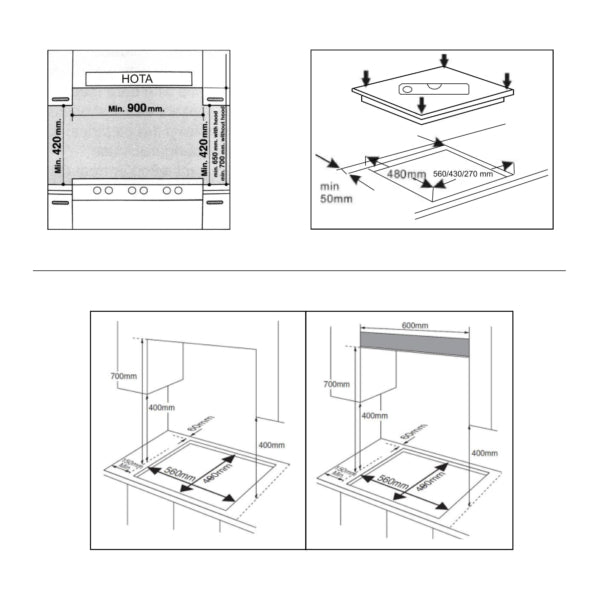 Plita Built-in-gaz Samus PSG-43SG1 - sticlă neagră, lăţime 45 cm, 3 arzătoare pe gaz, grătare individuale din fontă, 1 arzător triplu(3,4 kW), 1 arzător mediu(1,8 kW), panou de control frontal, sisteme de siguranţă la arzătoare, aprindere electrică la o m